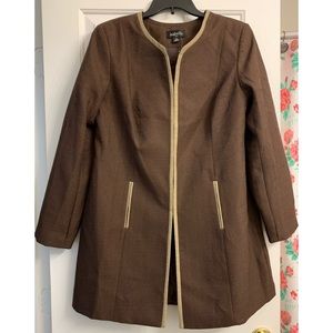 Brown and Beige Suit Jacket